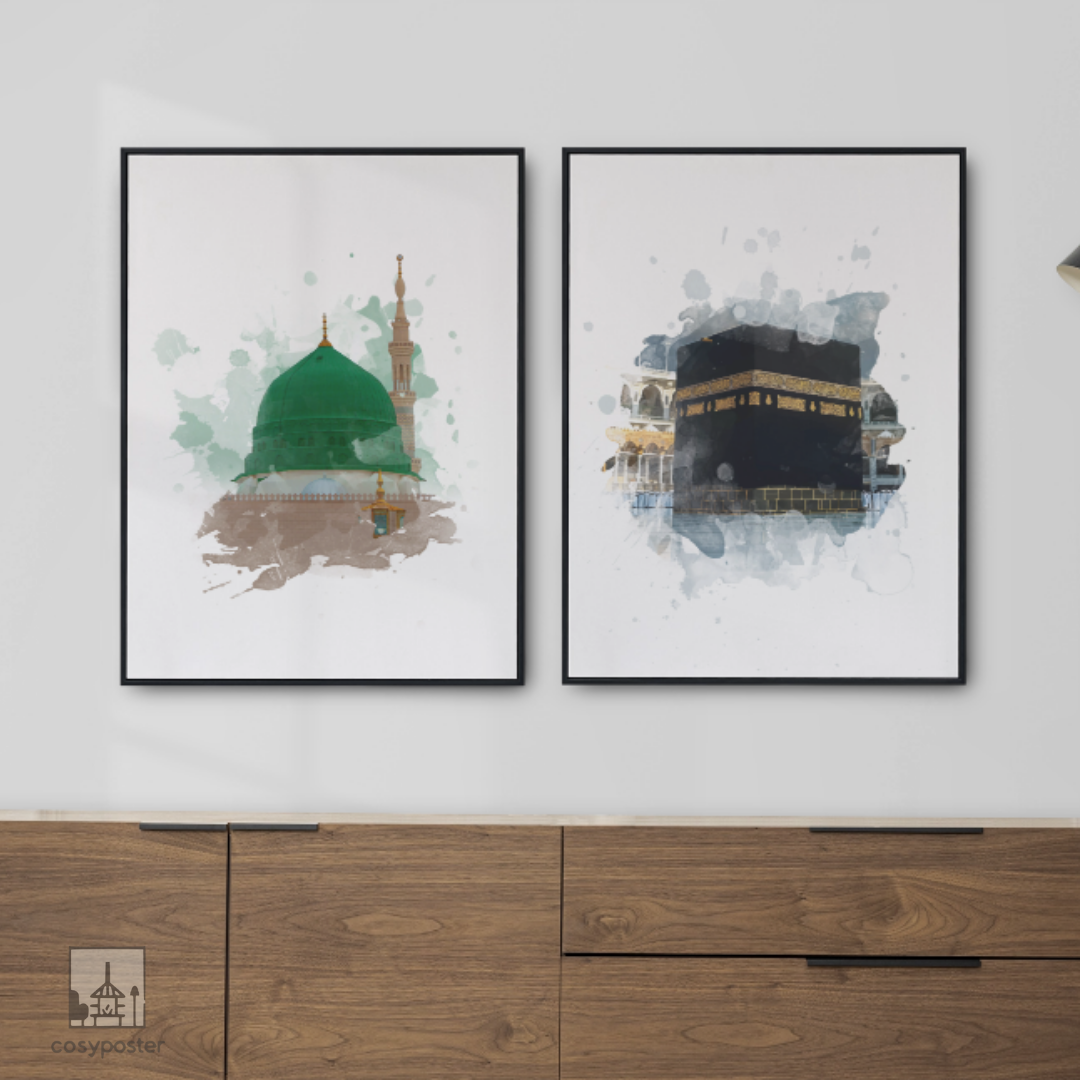 Masjid an-Nabawi und Kaba Poster Set