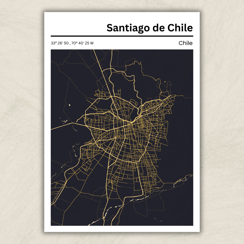 Santiago de Chile Map Poster