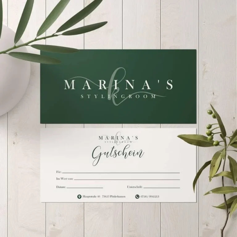 Grün weißer Gutschein