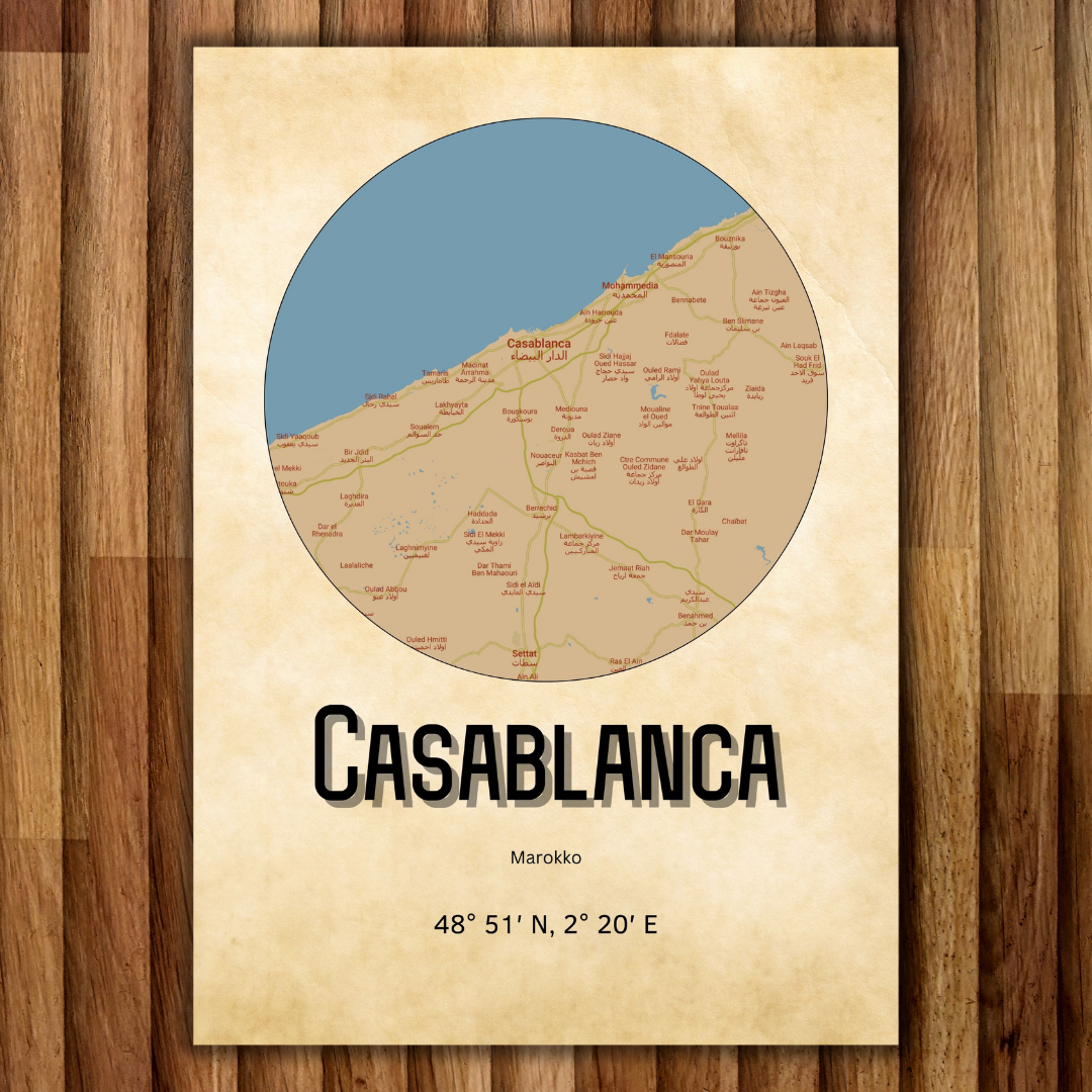 Casablanca Map Poster