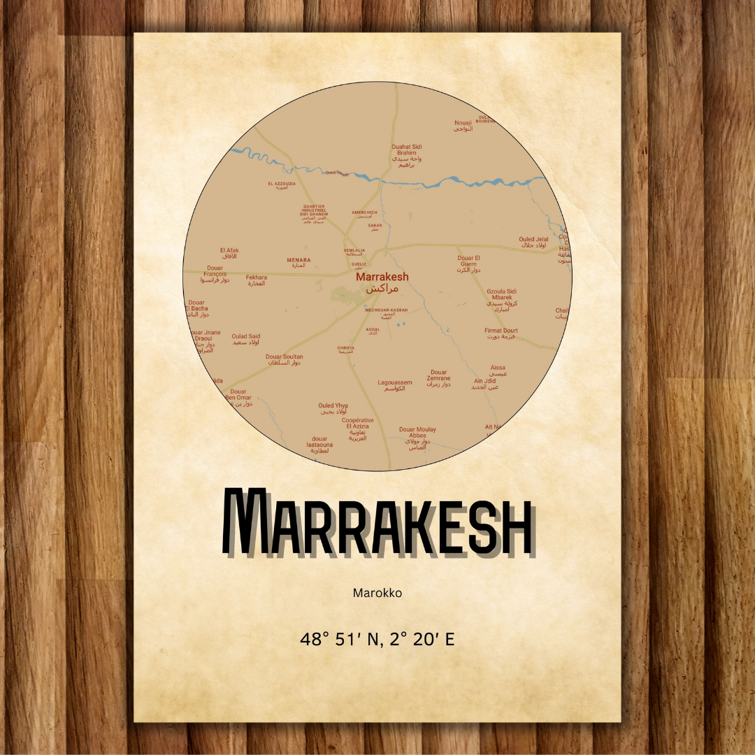 Marrakesh Map Poster)