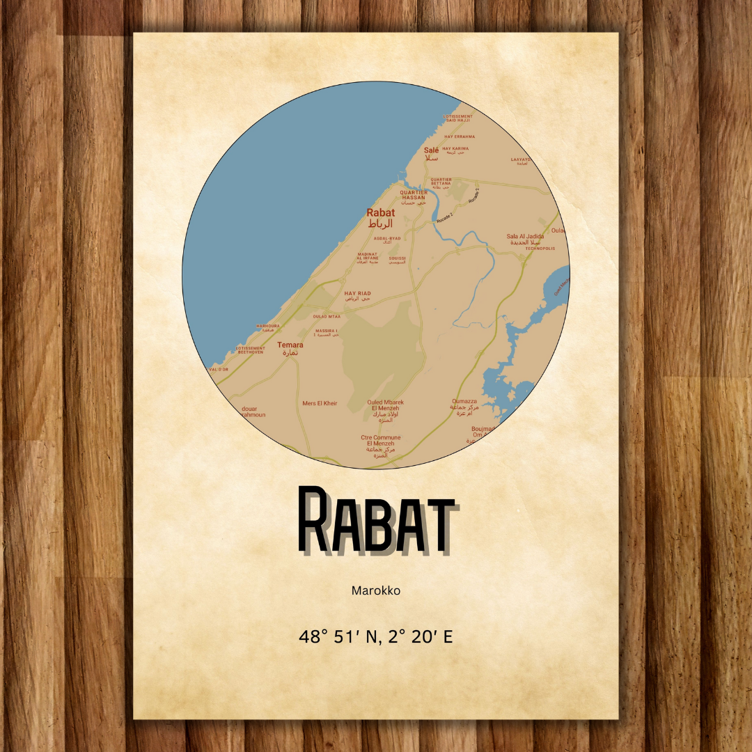 Rabat Map Poster
